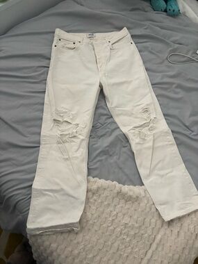 Agolde 90's White Mid-Rise
Distressed Loose Fit Jeans